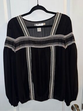 Studio M Shear Boho Peasant Top